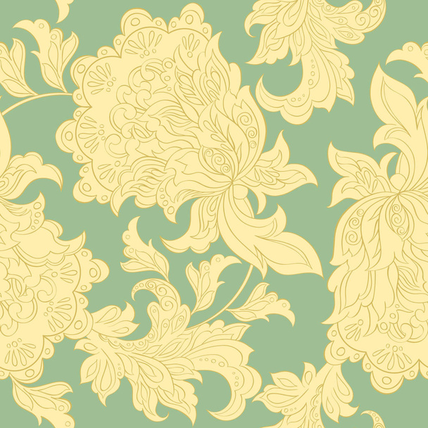 folkloric flowers seamless pattern - Вектор,изображение