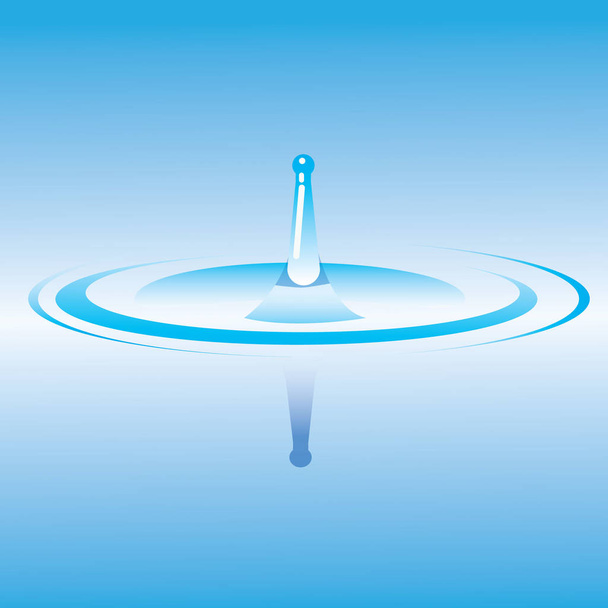 Water drop falling down with ripple - Vector, Image
