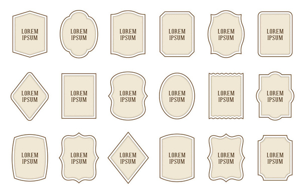 Product retro label templates. Different shapes - Vetor, Imagem