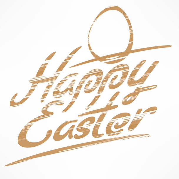 Happy Easter bronze lettering - Vektör, Görsel