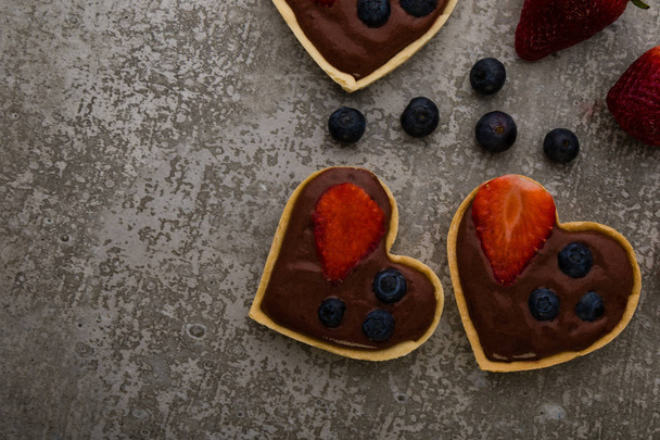 heart shape chocolate tart  - Photo, Image