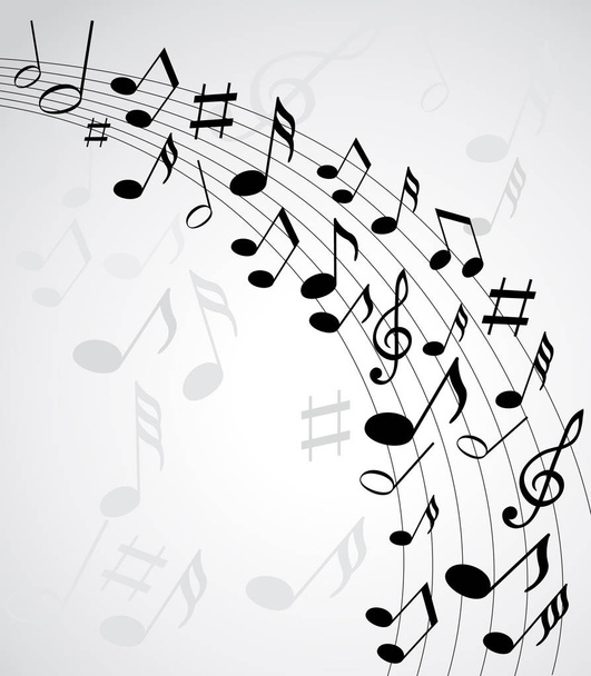 Music notes on a solide white background - Vector, Image