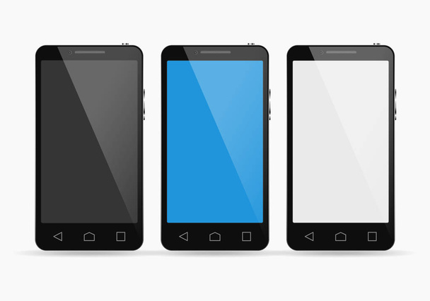 Smartphone set on white background. Vector illustration. - Vector, Image