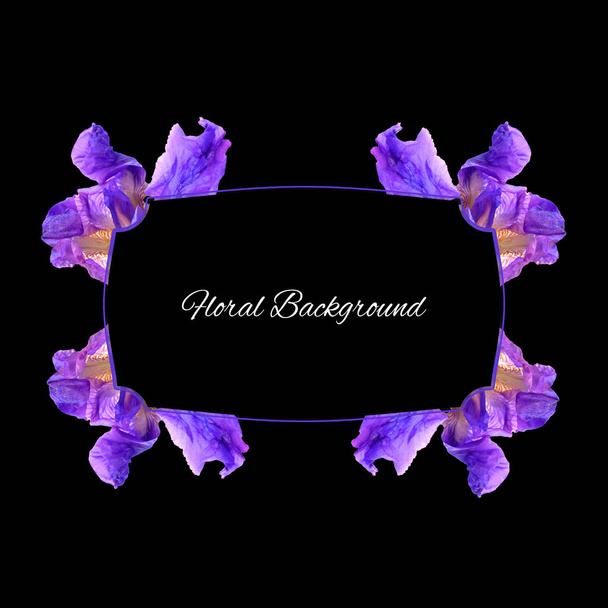background texture made of iris and place for text - Photo, Image