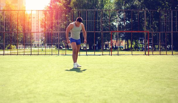 Abstract sport workout, silhouette sportsman on the field sports - Φωτογραφία, εικόνα