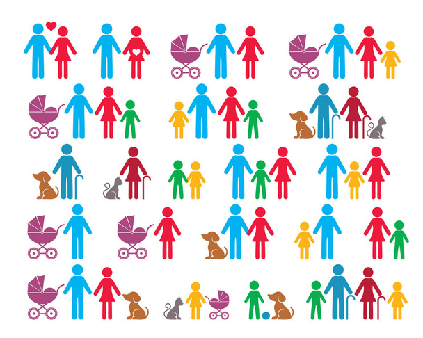 Vektor Familie Infografik Symbole - Vektor, Bild