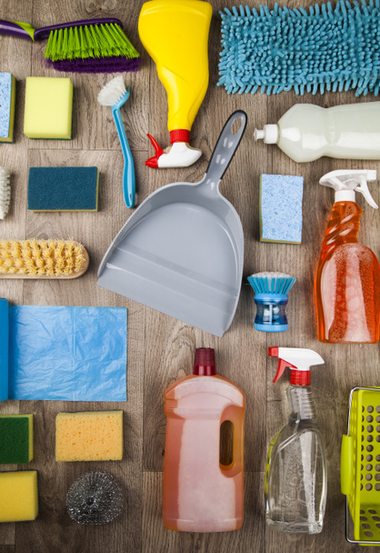 verscheidenheid van schoonmaakproducten - Foto, afbeelding