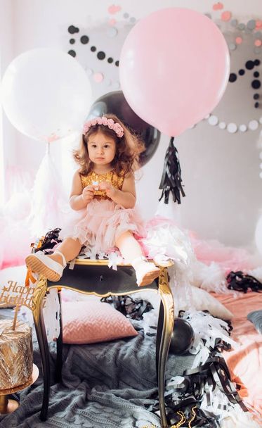 baby girl  in room at Birthday party.  - Photo, Image