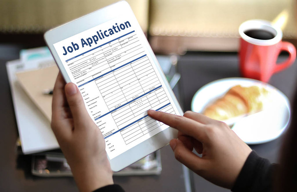 JOB Application Applicant Filling Up the Online  Profession Appl - Foto, Imagen