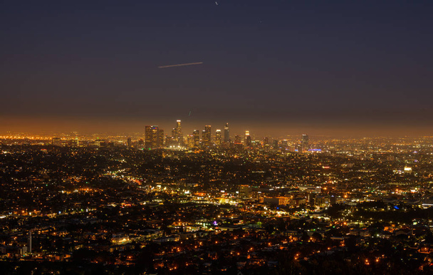 Los Angeles skyline à noite - Foto, Imagem