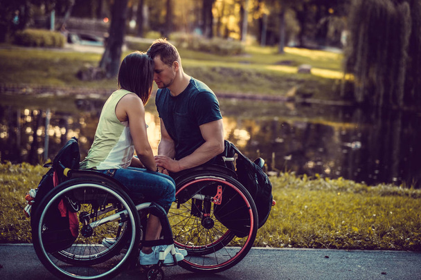 Peaceful handicapped young couple  - Photo, Image