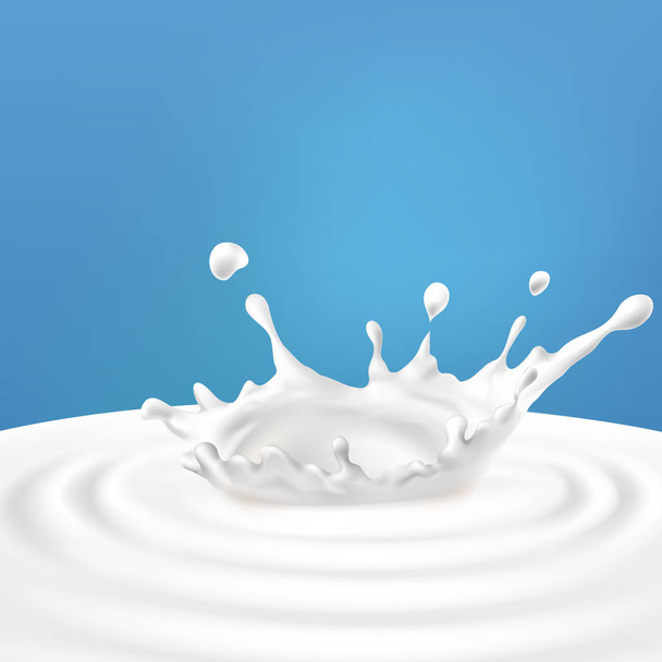 Vector milk splash and pouring - Vektör, Görsel