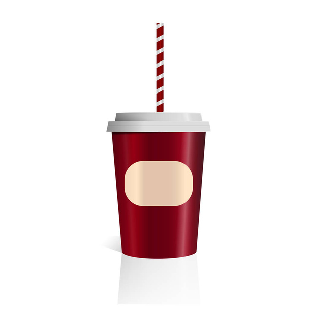 Red Vector Color Coffee Cup Isolated on White Background photore - Vector, afbeelding