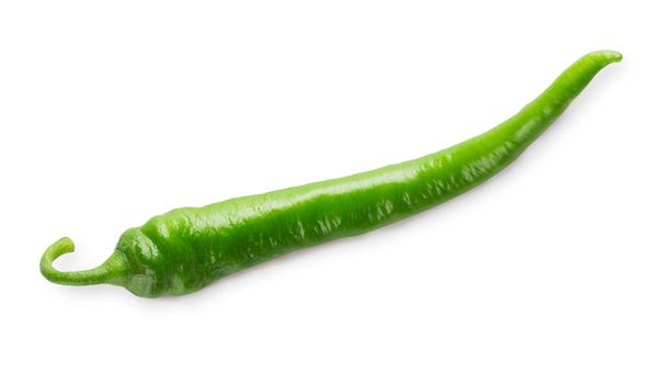 Un primer plano de chile verde aislado sobre fondo blanco
 - Foto, Imagen