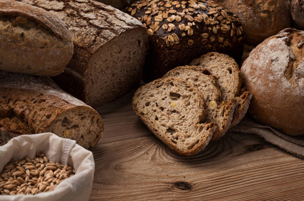 Handmade, freshly baked breads - Foto, Imagem