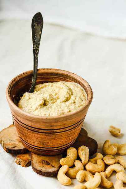 Cashew sauce for salad, raw vegan cheese from nuts with nutritio - Photo, image