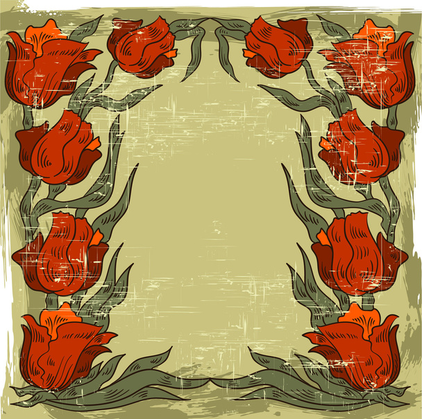 Grunge background with the flowers - Вектор, зображення