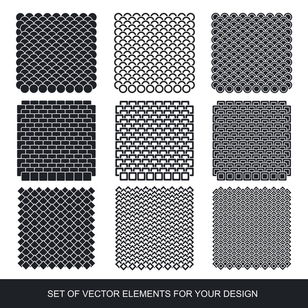 Collection of textures, pattern, brushes, Geometric graphics, de - Vector, Image