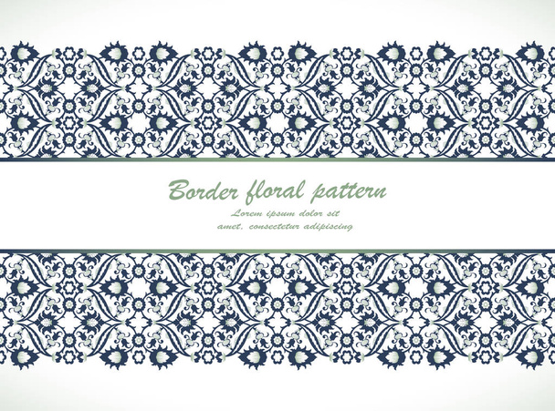 Arabesque rendas damasco sem costura borda floral decoração impressão fo
 - Vetor, Imagem
