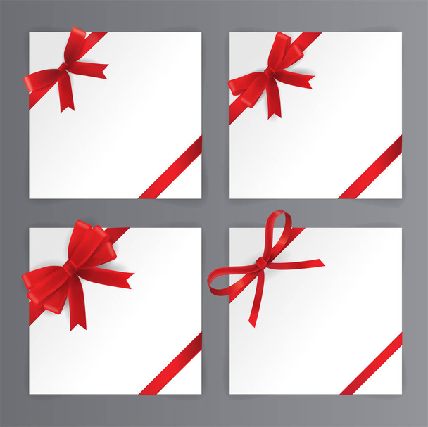 Red Bows, Red Ribbon Vector - Vector, afbeelding