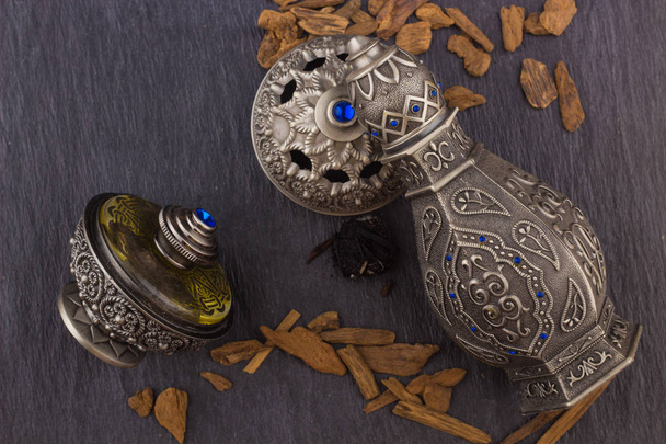 Silver Oriental Artisitc Arabian Oud Perfume - Photo, Image