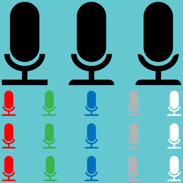 Simple microphone in the retro style. - Vector, Image