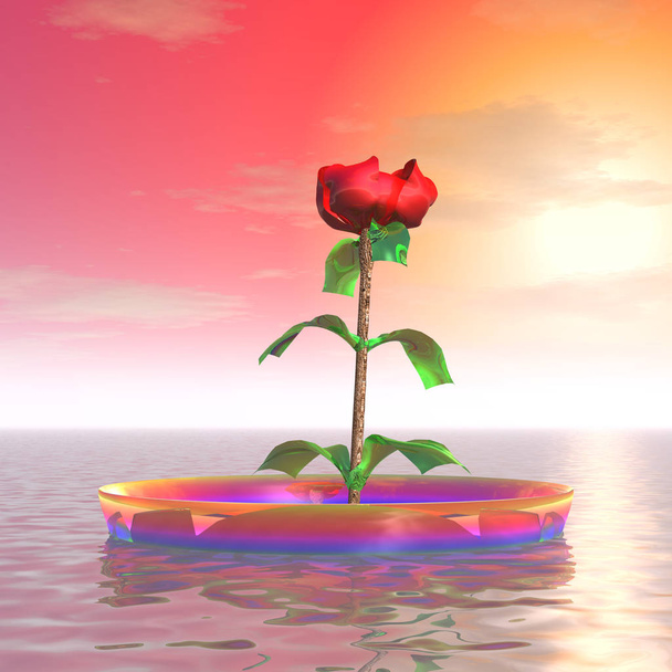 eine geheimnisvolle Blume ähnlich einer Rose - Foto, Bild