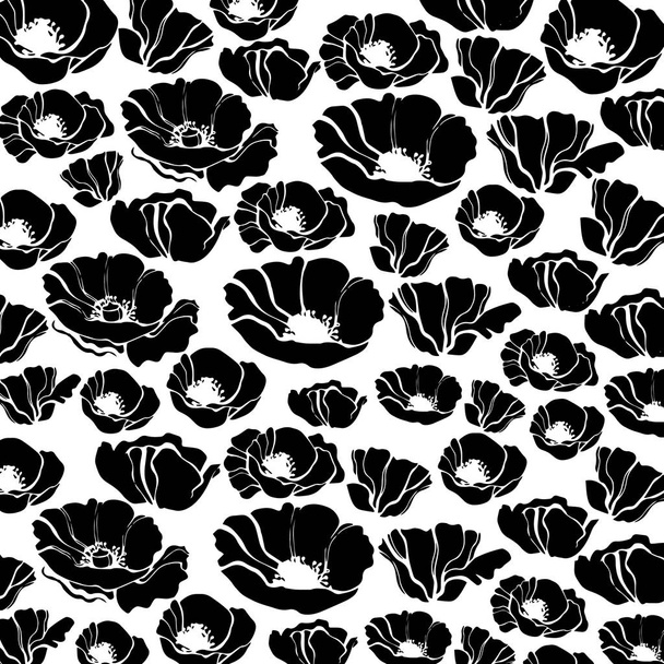 poppy nature flower vector plant pattern - Vektor, kép