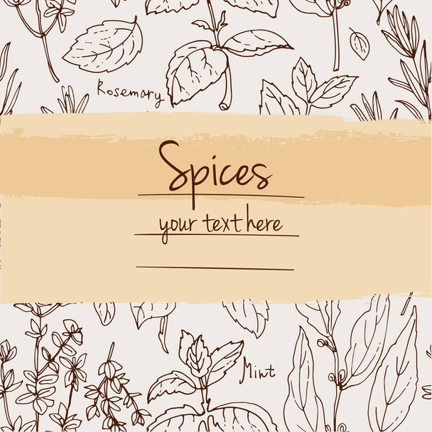 spices card template - Vector, Image