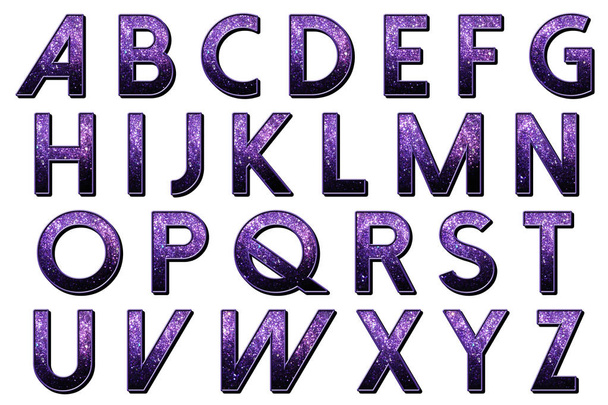 Digitální ruční typografie abeceda kolekce izolované na bílém - Fotografie, Obrázek