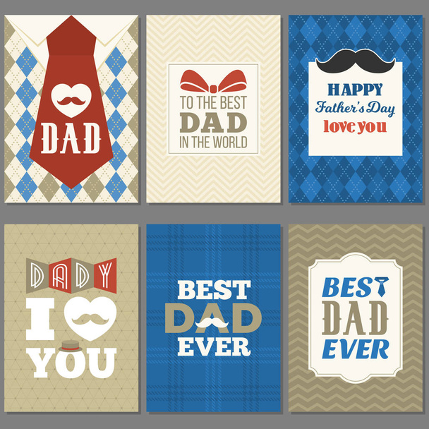 Card template for father's day, flat design - Vector, Image