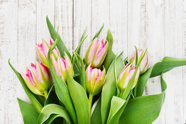 Pink tulips bouquet - Fotoğraf, Görsel