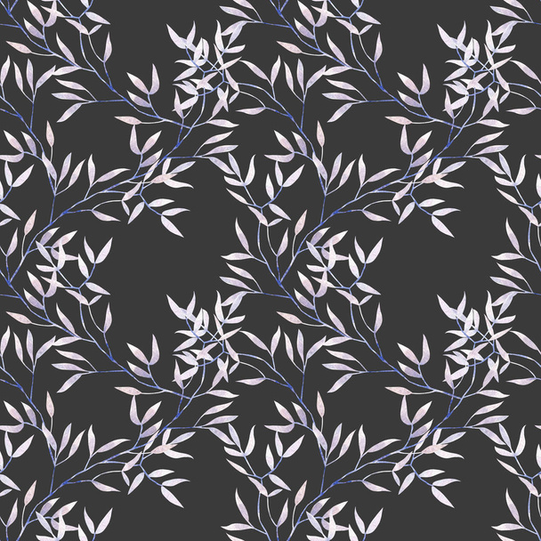 Бесшовный цветочный узор с фиолетовыми ветвями дерева
 - Фото, изображение
