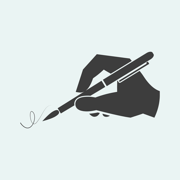 pictogram van een hand schrijven - Vector, afbeelding