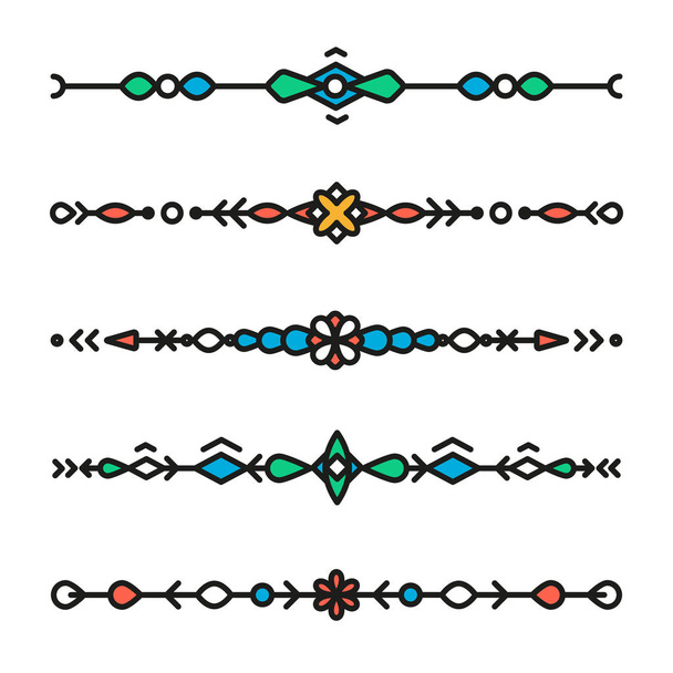 Hister decorativo divisores coloridos geométricos isolados
 - Vetor, Imagem