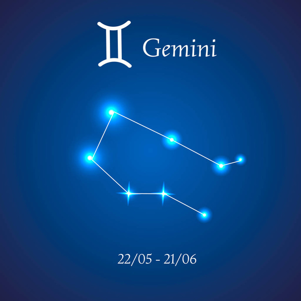 Zodiac constellation. Gemini. The Twins. - Вектор,изображение