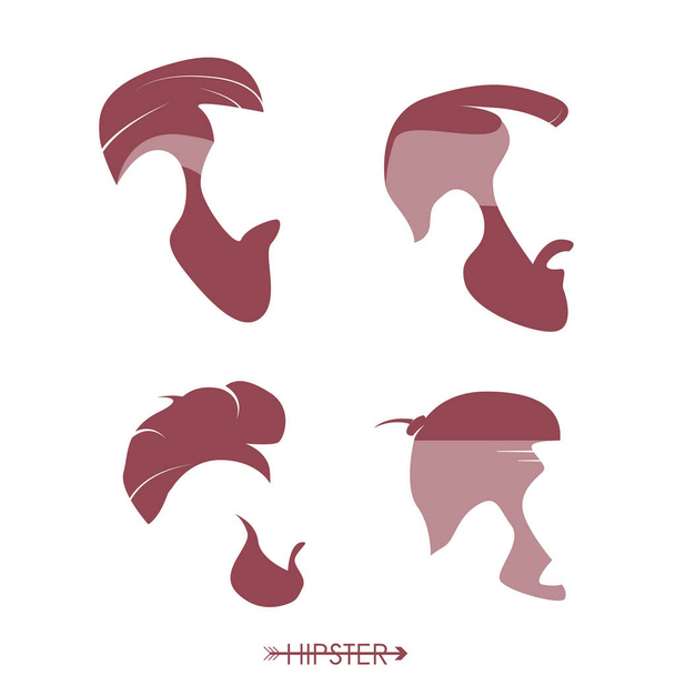 Set of hipster man haircuts, - Vector, imagen