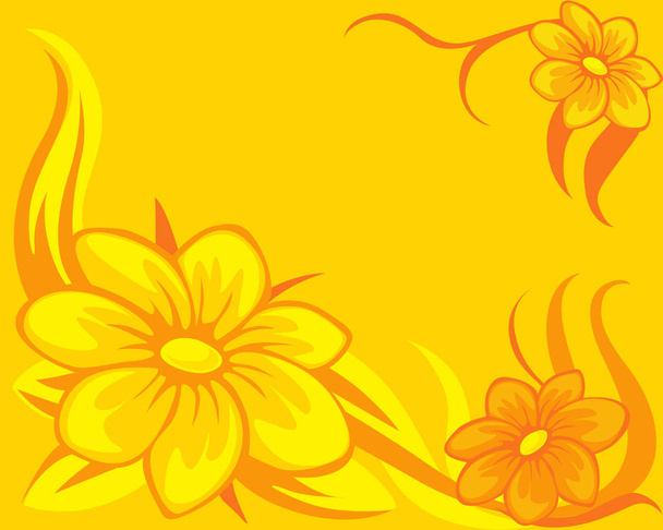flower background yellow orange - vector illustration - Vetor, Imagem