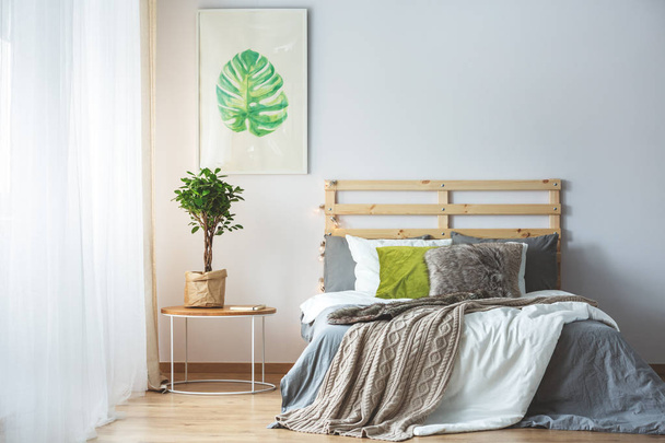 Pastel bedroom interior - Фото, изображение