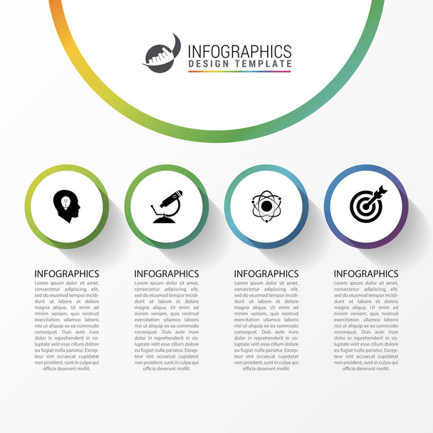 Infographic report template with icons. Business concept. Vector - Vektor, Bild