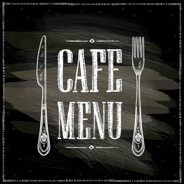 Cafe menu chalkboard hand drawn vector illustration - Vecteur, image