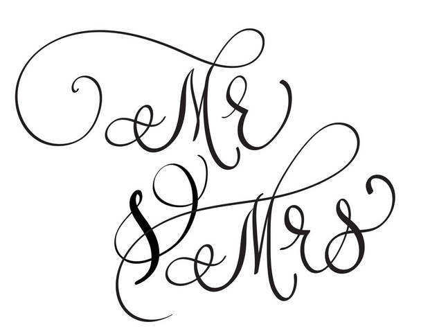 Vecteur M. et Mme texte sur fond blanc. Illustration de lettrage Calligraphie dessinée à la main EPS10
 - Vecteur, image