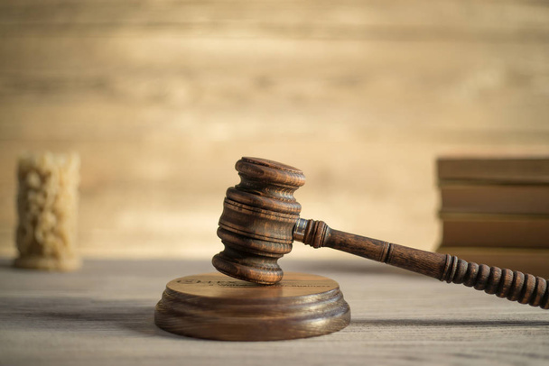 Law and Justice concept. Law wooden gavel barrister, legal system, Hummer of Judge - Foto, Imagem