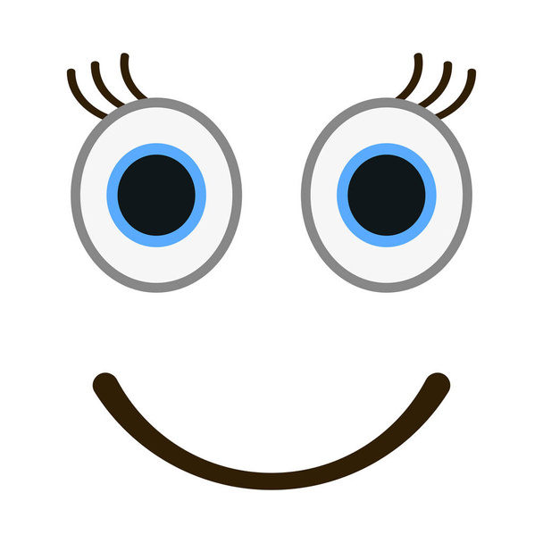 Emoticono sonriente con ojos felices. Ilustración del vector emoji femenino
. - Vector, imagen