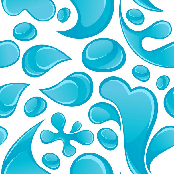 Cartoon blauwe water spatten - Vector, afbeelding