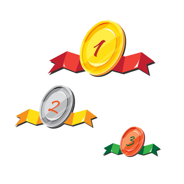 Medal Pack with strips and glares - Vector, Image