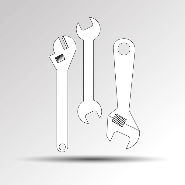 drill pliers tool hammer vector wrench saw repair screwdriver icon work - Vektör, Görsel
