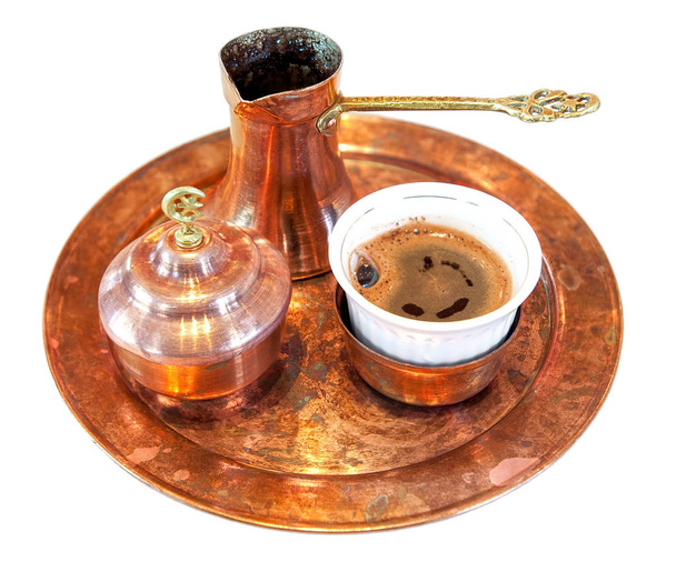 Турецкий набор кофе изолирован на белом
 - Фото, изображение