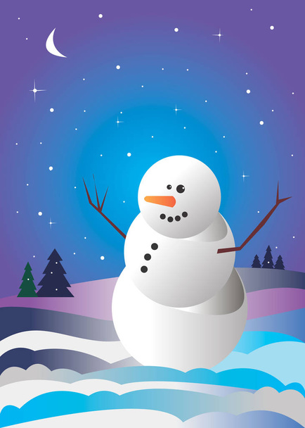 вектор сніговик Різдвяна ілюстрація білий
  - Вектор, зображення