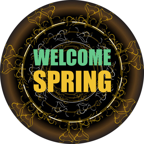Welcome spring words on holiday card - Foto, afbeelding